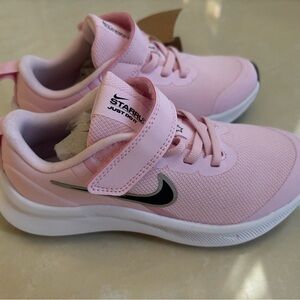 NEW Nike Kids Pink Sneakers with Black Logo and TAGS